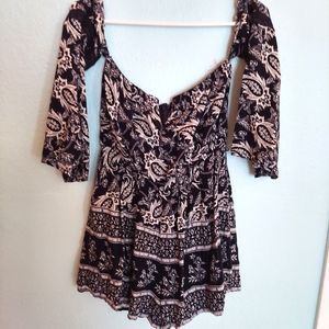 Off-the-shoulder short romper